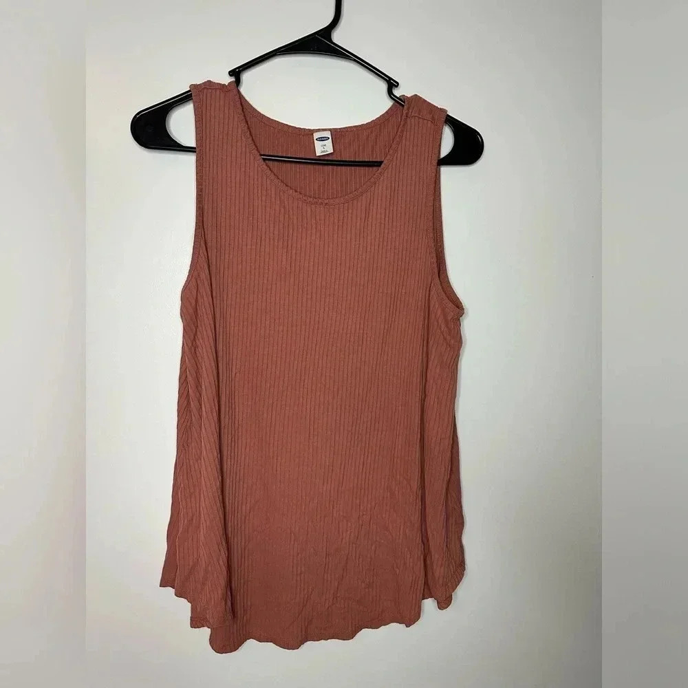 Women’s Old Navy Mauve Casual Summer streetwear Ribbed Tank Top Size Large